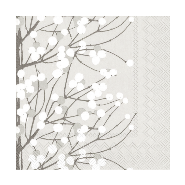 Marimekko Lumimarja serviett 33x33 cm 20-pk Grå