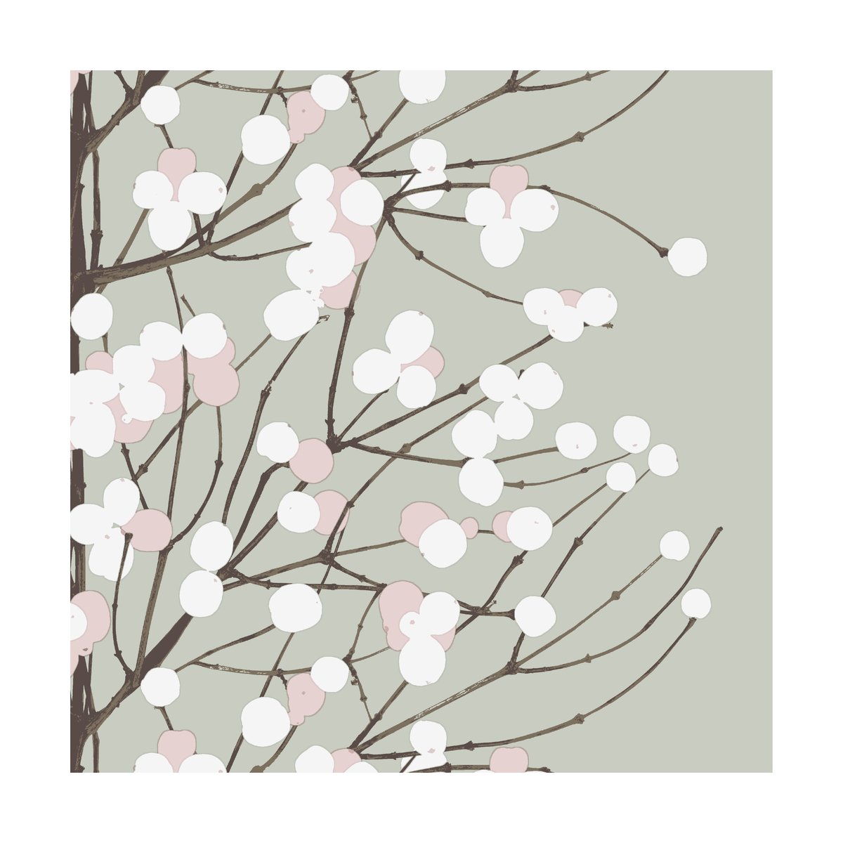 Marimekko Lumimarja serviett 33x33 cm 20-pk Sage