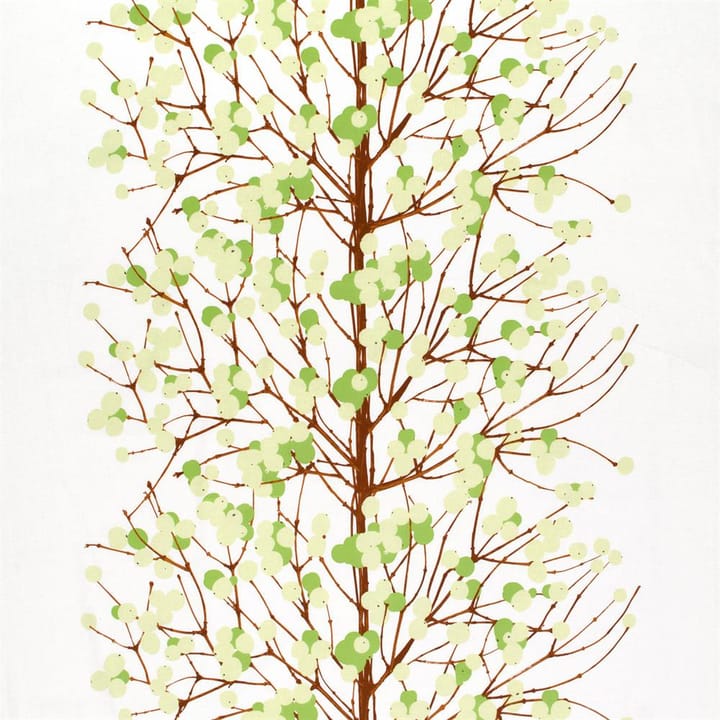 Lumimarja stoff, hvit / grønn / brun Marimekko