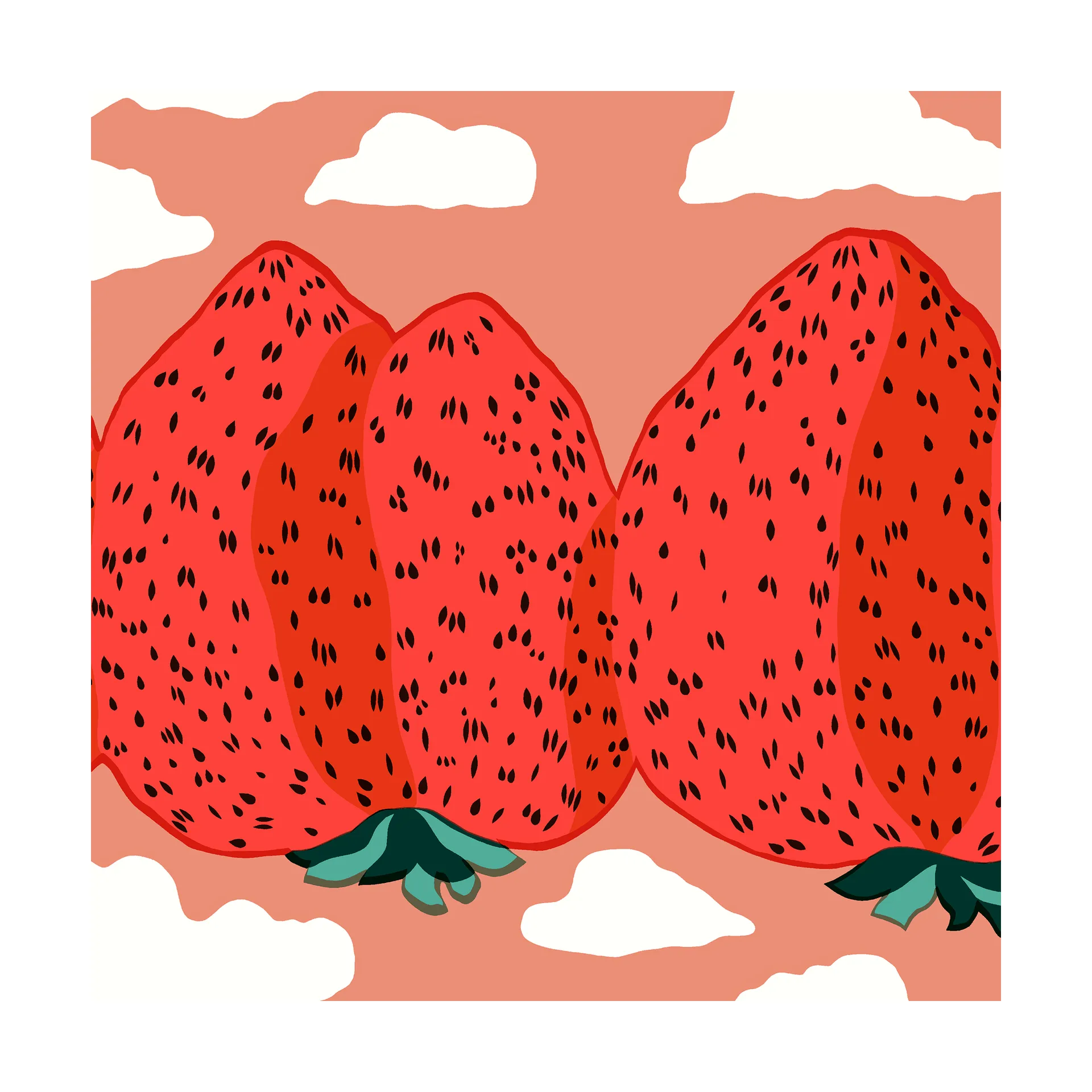 Mansikkavuoret serviett 33 x 33 cm 20-pk, Red Marimekko