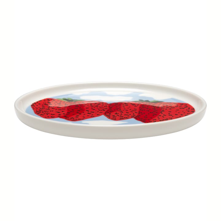Mansikkavuoret tallerken 13,5 cm - Lyseblå-rød - Marimekko