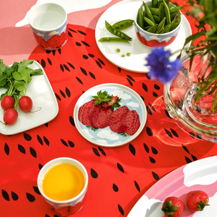 Mansikkavuoret tallerken 13,5 cm - Lyseblå-rød - Marimekko