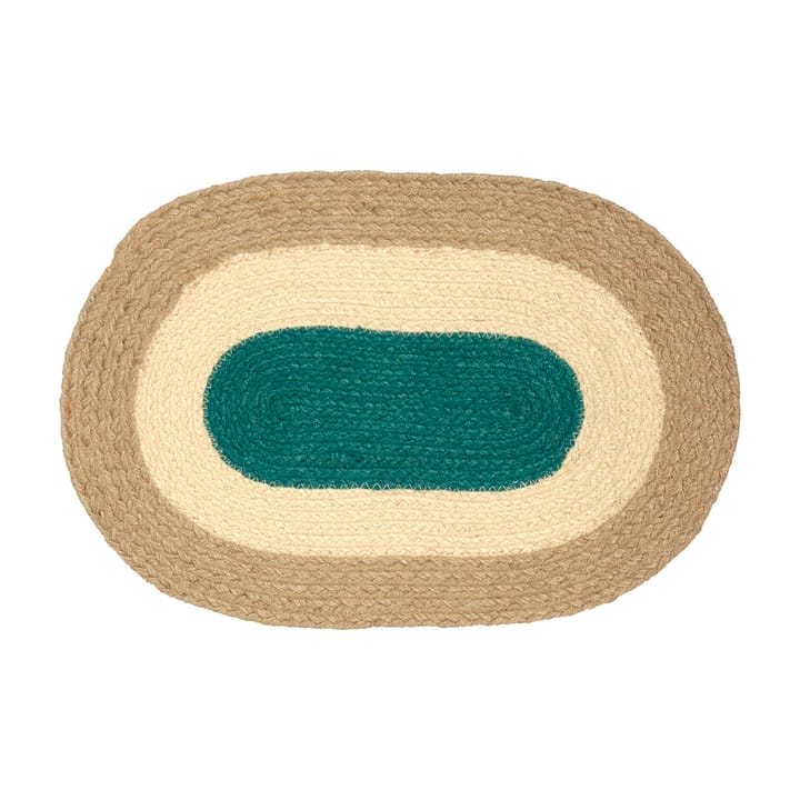 Melooni spisebrikke oval jute - Beige-grønn - Marimekko