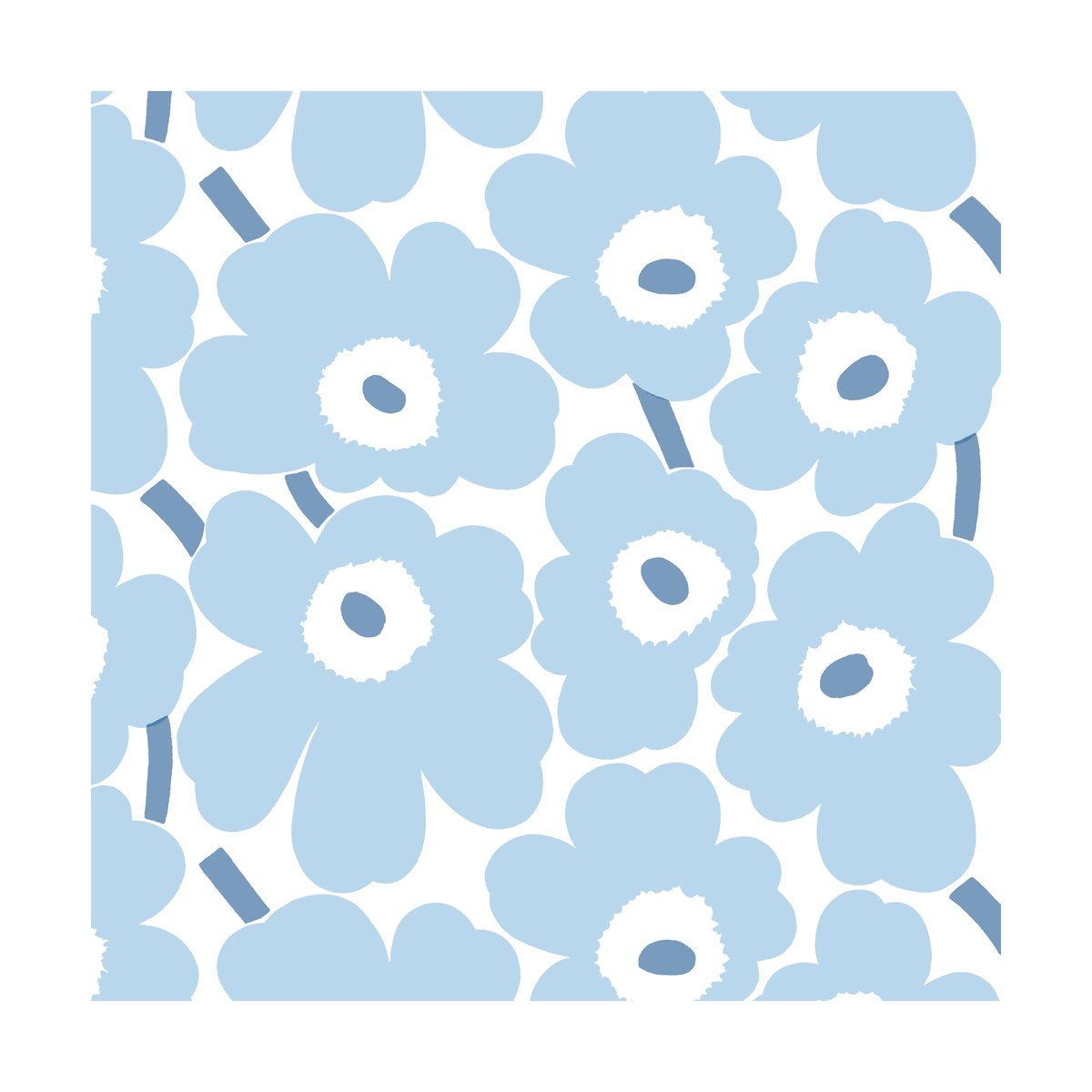 Marimekko Mini Unikko serviett 20-pk Light Blue-White