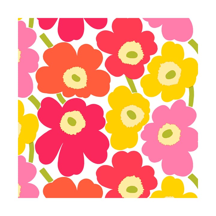 Mini Unikko serviett 20-pk - Pink-yellow - Marimekko
