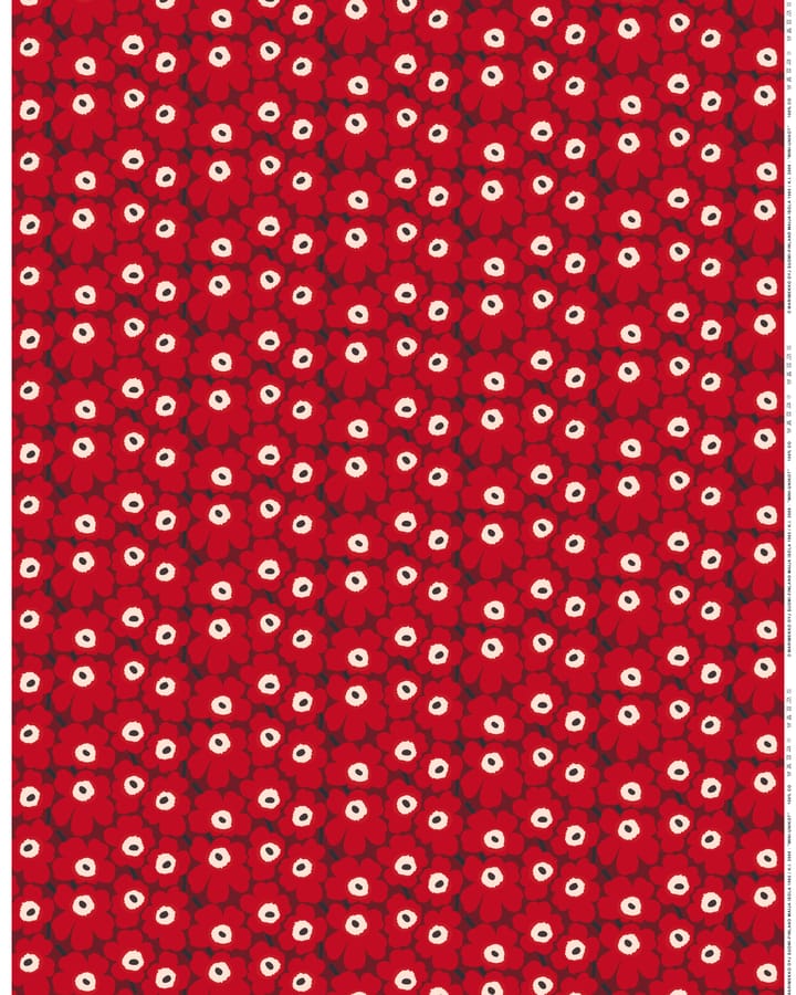 Mini-Unikko stoff - Mørkerød-rød-mørkeblå - Marimekko
