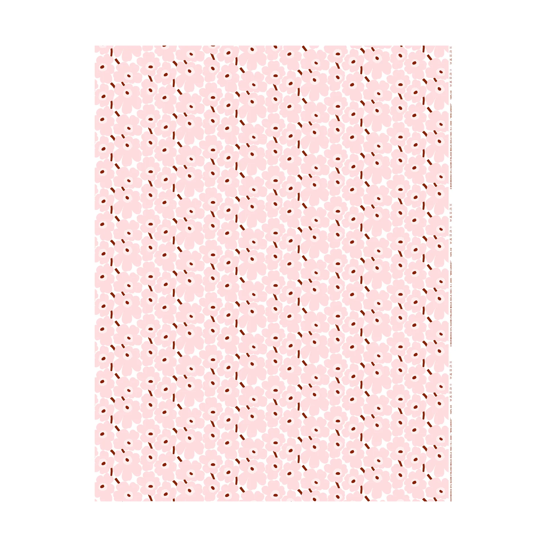 Mini-Unikko stoff, Rosa Marimekko