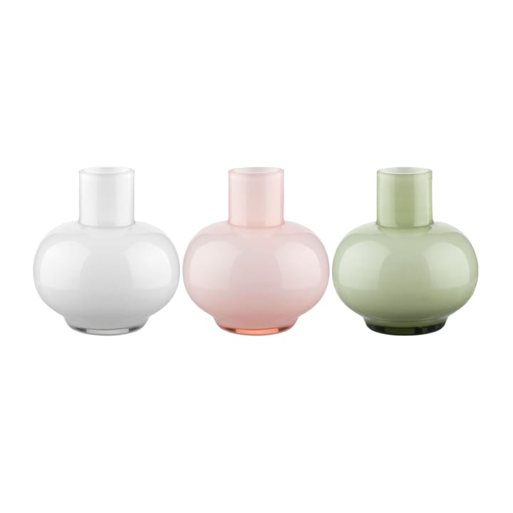Mini vase 3 deler - Oliven-hvit-rosa - Marimekko