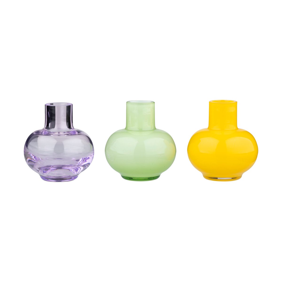 Bilde av Marimekko Mini vase 3 deler Pale green-lemon-amethyst