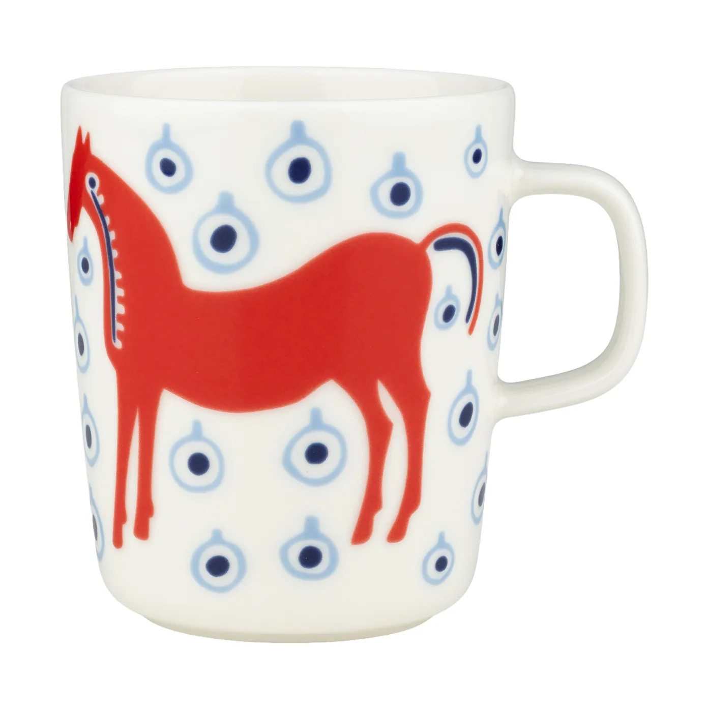Musta Tamma kopp 25 cl, Off white-orange red-light blue Marimekko