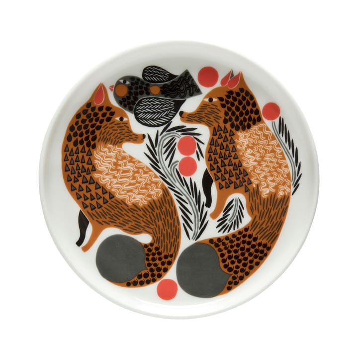 Oiva Ketunmarja tallerken Ø13,5 cm - Hvit-brun-grå - Marimekko