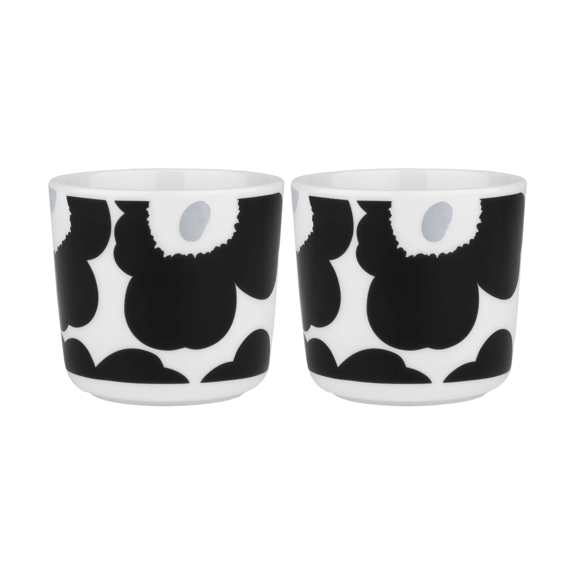 Oiva Unikko kaffekopp uten hank 20 cl 2-stk., White-coal-silver Marimekko