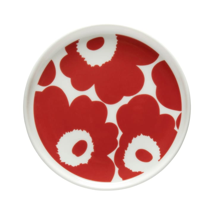 Oiva Unikko tallerken Ø13,5 cm - Hvit-rød - Marimekko