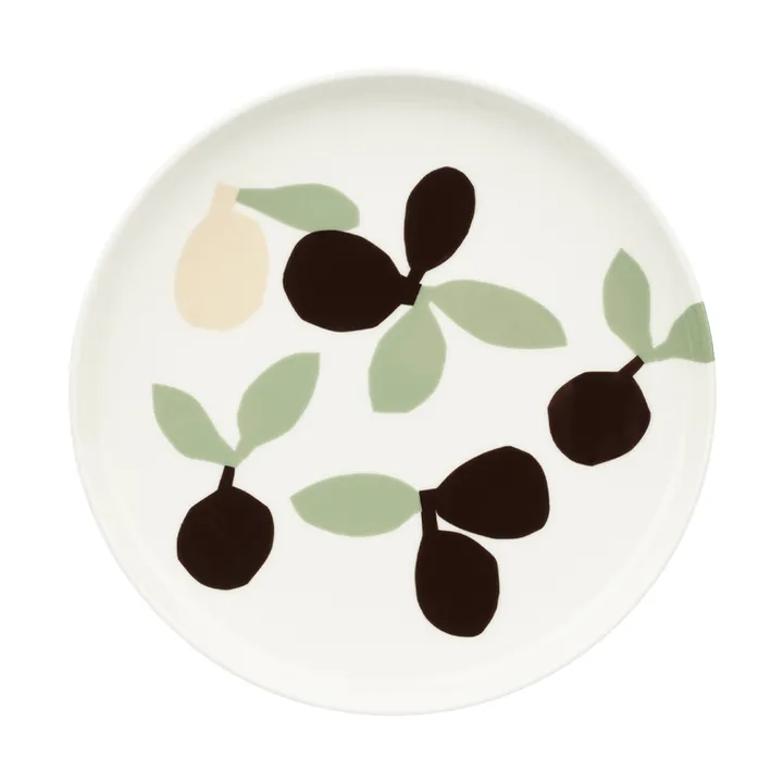 Omppo asjett - White, sage, black, brown, linen, 20 cm - Marimekko