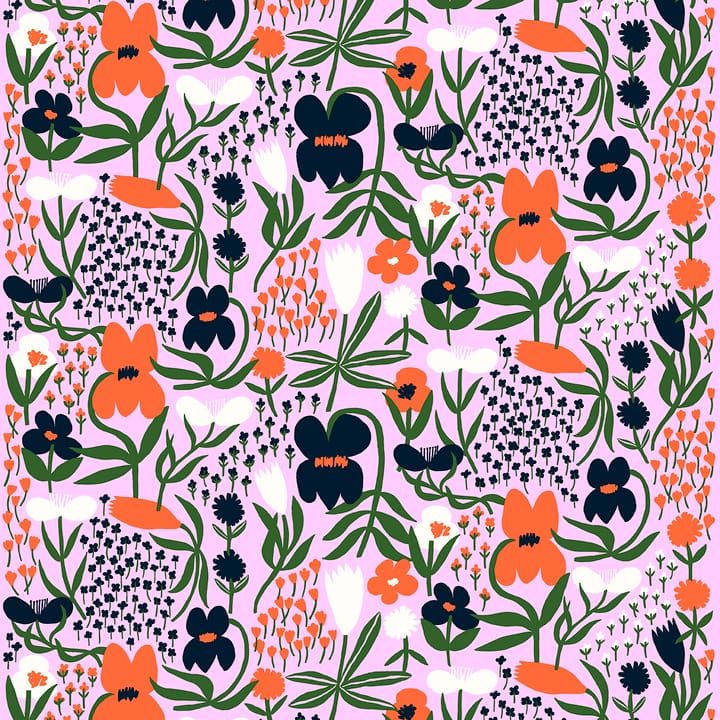 Palsta bomullsstoff - Lilla-oransje-blå - Marimekko