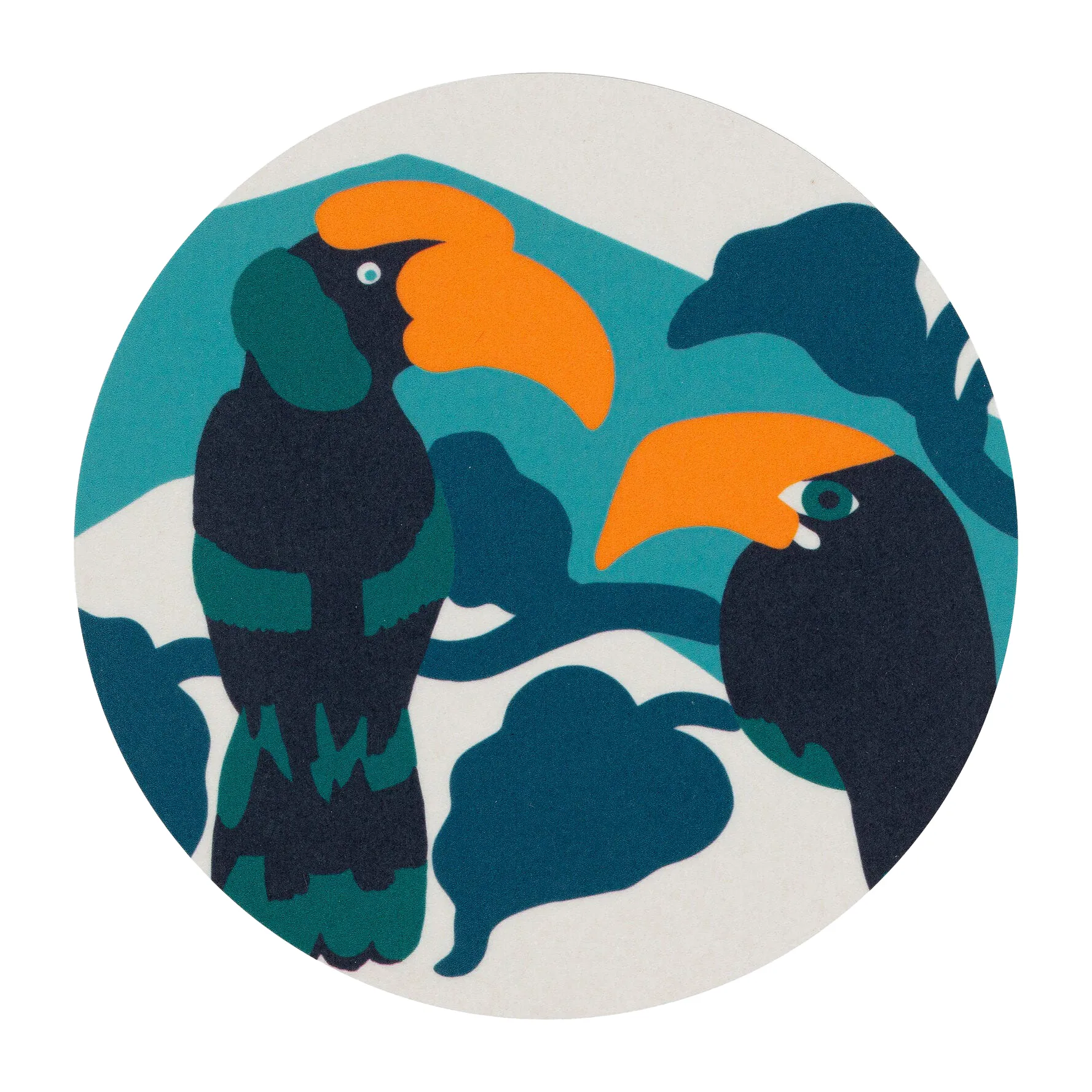 Pepe glassunderlag 4-pakning, Hvit-turkis-oransje Marimekko