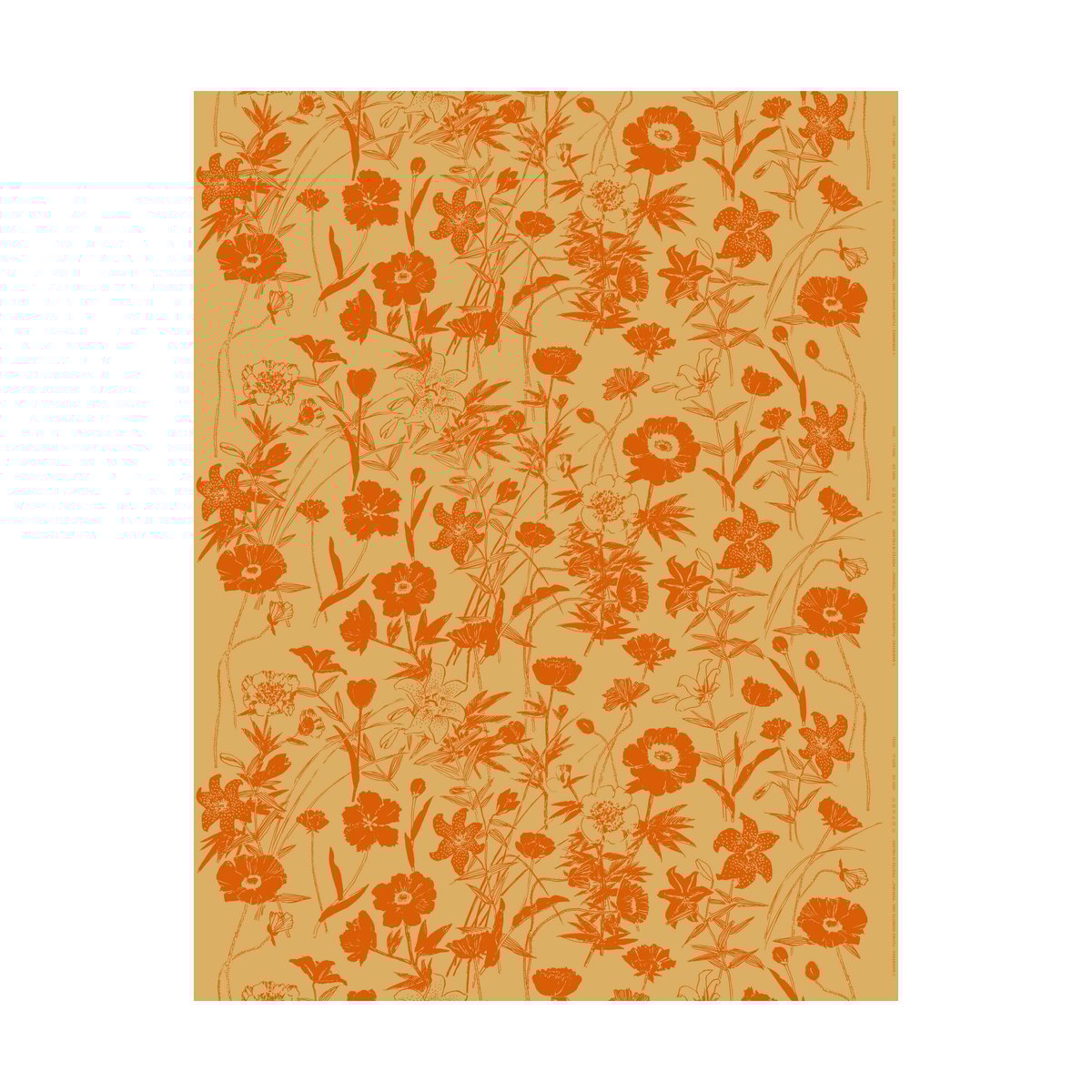Bilde av Marimekko Perenna bomullsstoff Karamell-brennt orange