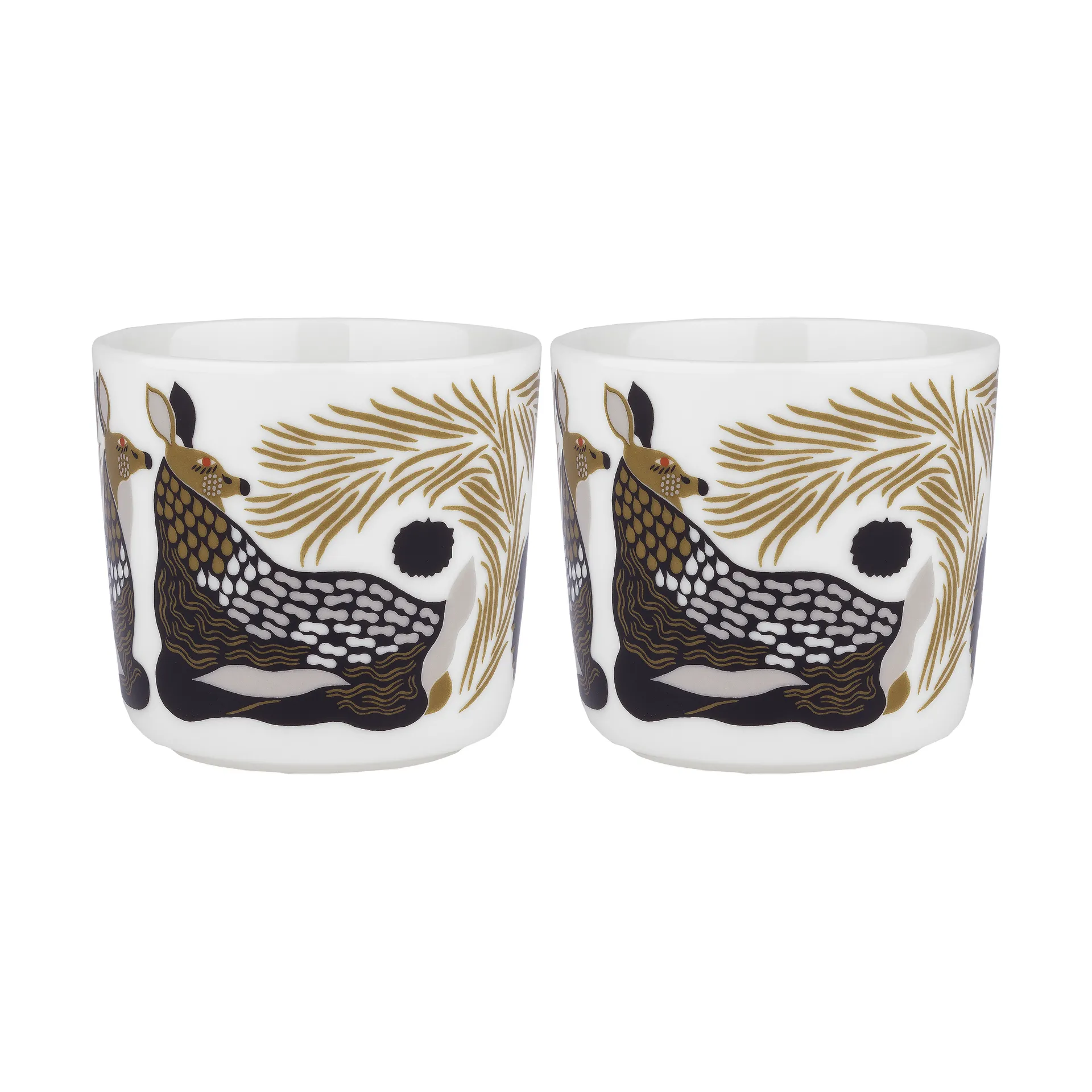 Peura kaffekopp uten hank 20 cl 2-pakning, White-coal-mud-light grey Marimekko