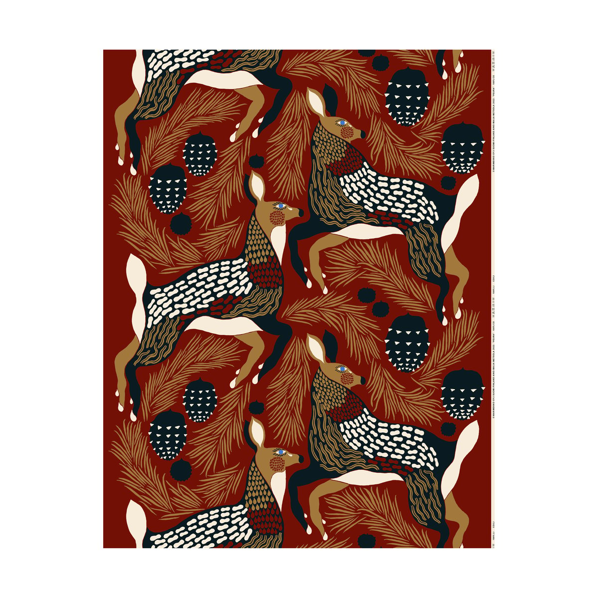 Bilde av Marimekko Peura tekstil bomull Red-beige-dark blue