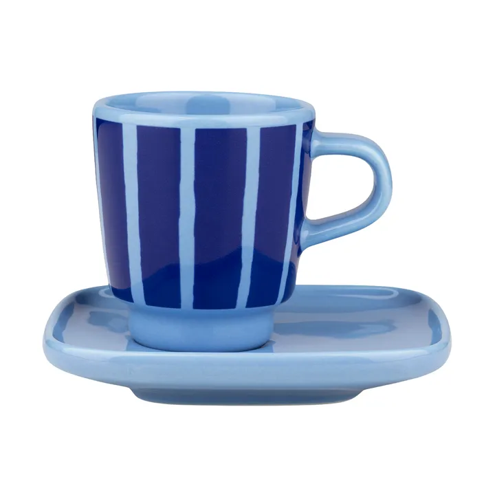 Piccolo espressokopp med fat - Light blue-blue, 5 cl - Marimekko