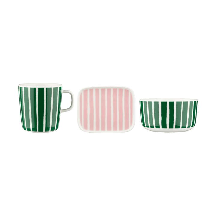 Piccolo frokostsett 3 deler, Green-pink Marimekko