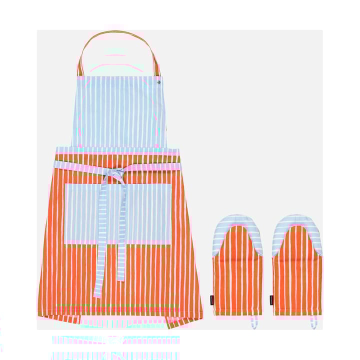 Piccolo tekstilsett 3 deler - White-tomato red-light blue - Marimekko