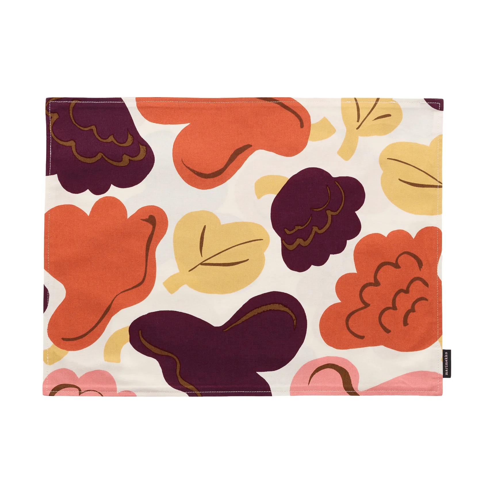 Pieni Kukasta Kukkaan Acryl bordbrikke, Off white-plomme-rosa-terrakotta Marimekko