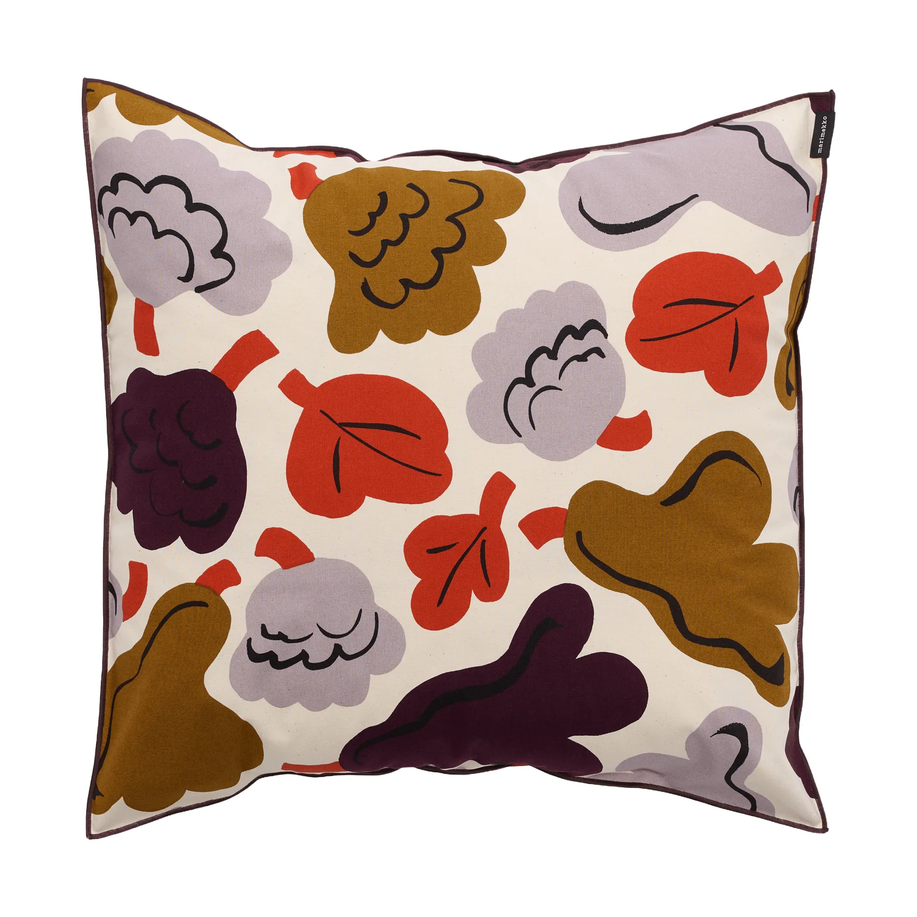 Pieni Kukasta Kukkaan putetrekk, Hay-plum-bronze-terracotta, 50x50 cm Marimekko