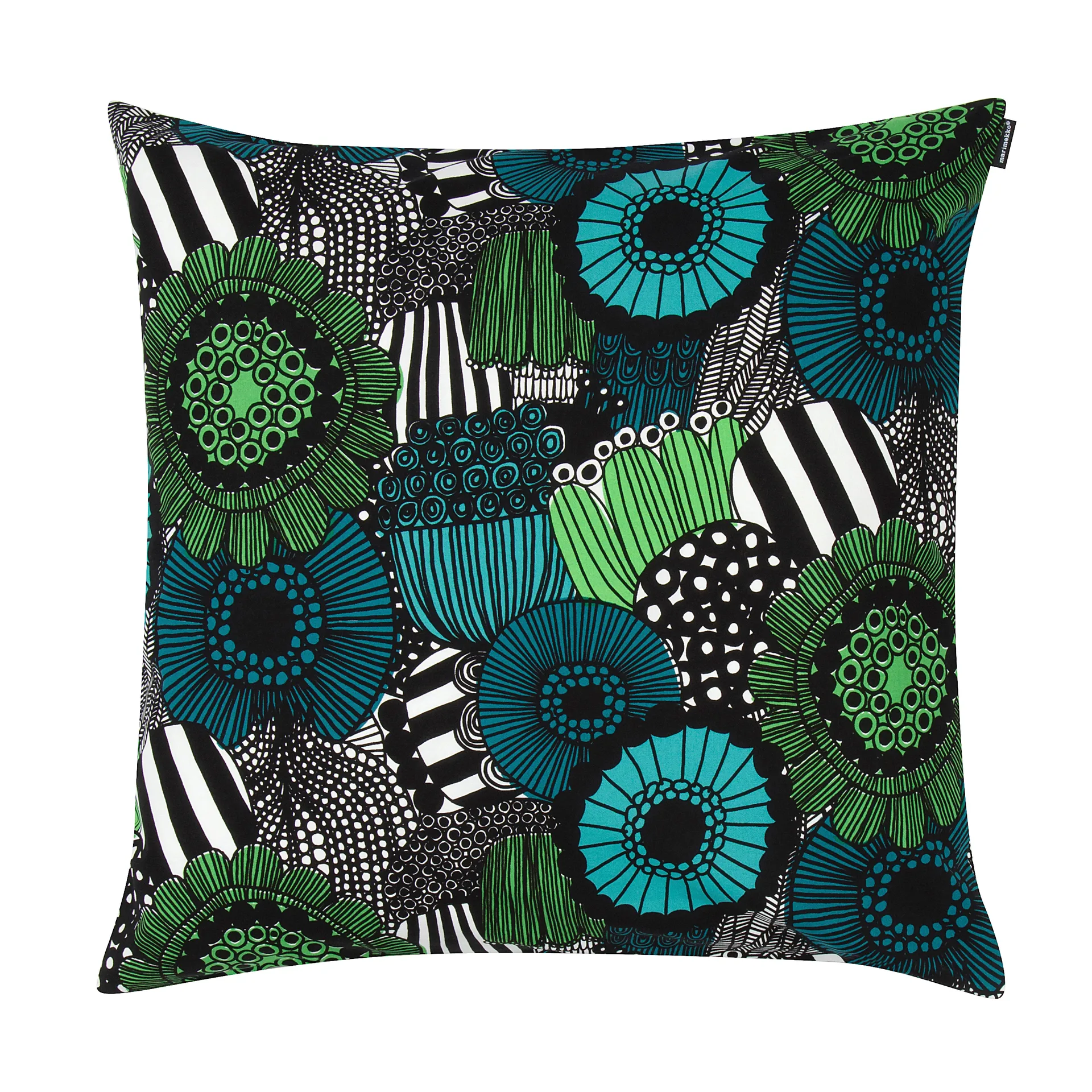 Pieni Siirtolapuutarha putetrekk 50x50 cm, blå-grønn (Finland 100 år) Marimekko