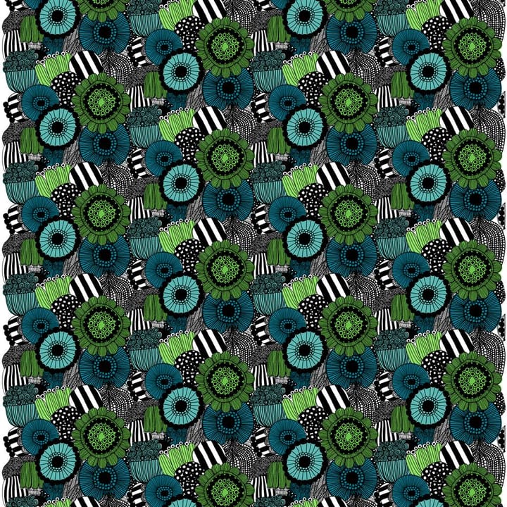 Pieni Siirtolapuutarha stoff - blå-grønn (Finland 100 år) - Marimekko