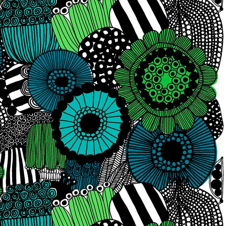 Pieni Siirtolapuutarha stoff, blå-grønn (Finland 100 år) Marimekko