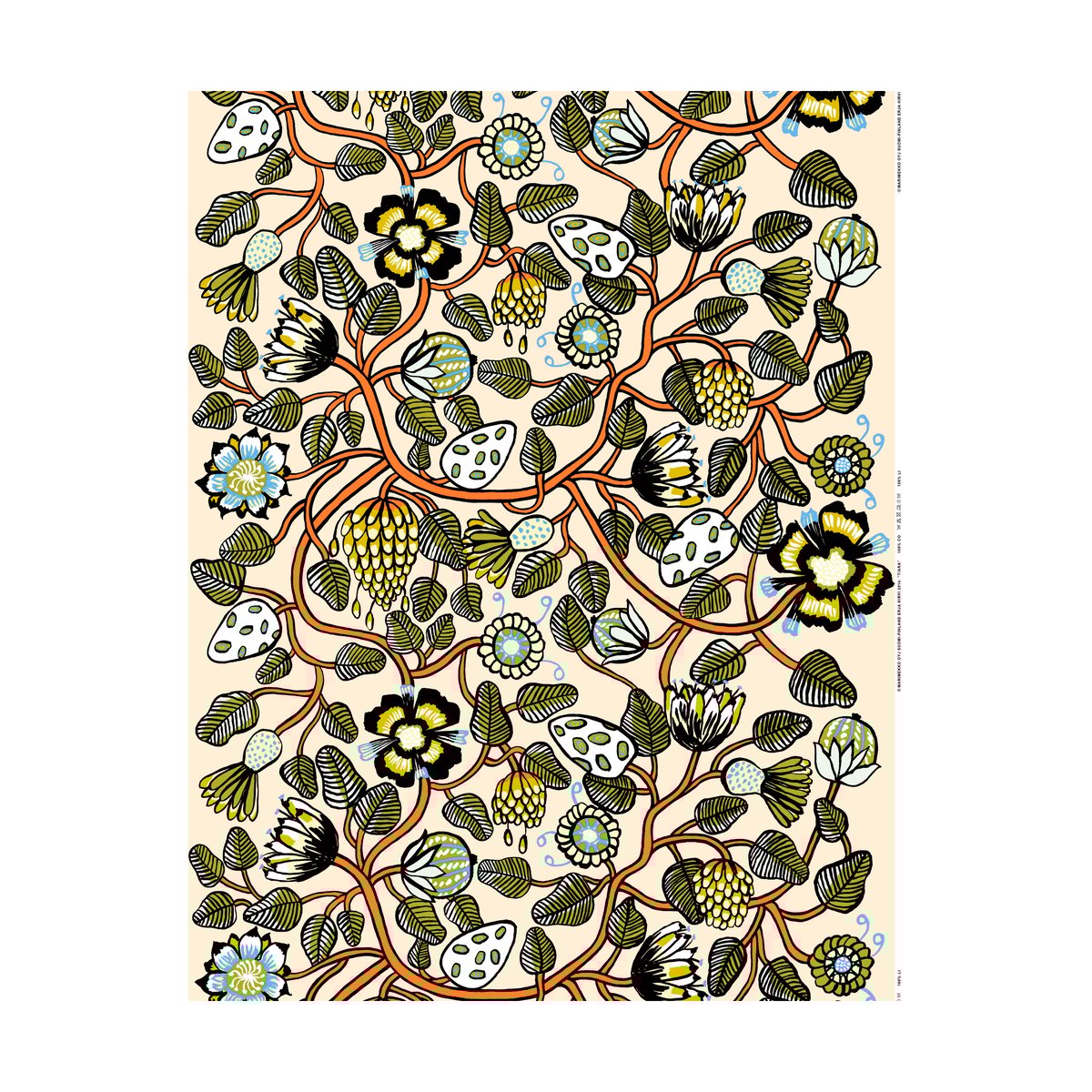 Marimekko Pieni Tiara voksduk Beige | Skandinavisk Design | Stoff & Metervare | Beige