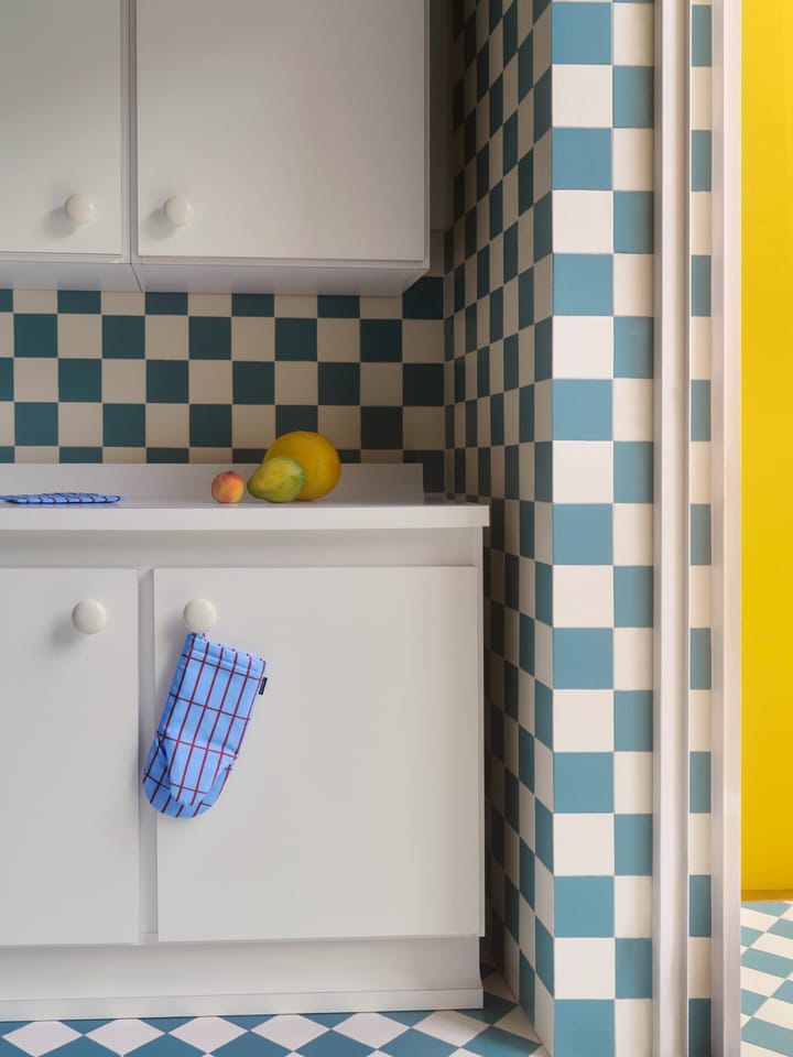 Pieni Tiiliskivi grytevott, Blå-brun Marimekko