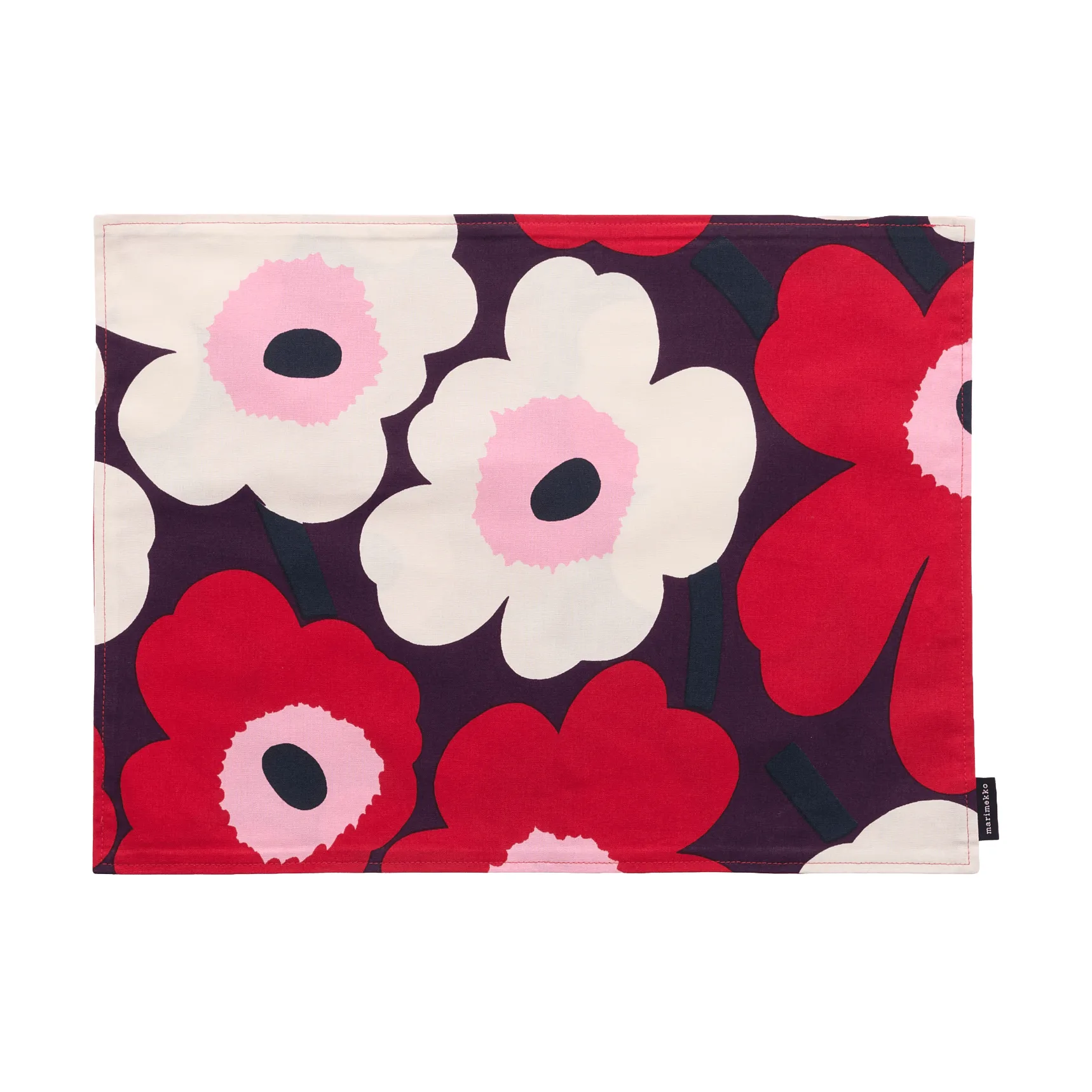 Pieni unikko bordbrikke akryl, Plum-cranberry-off white-rose Marimekko