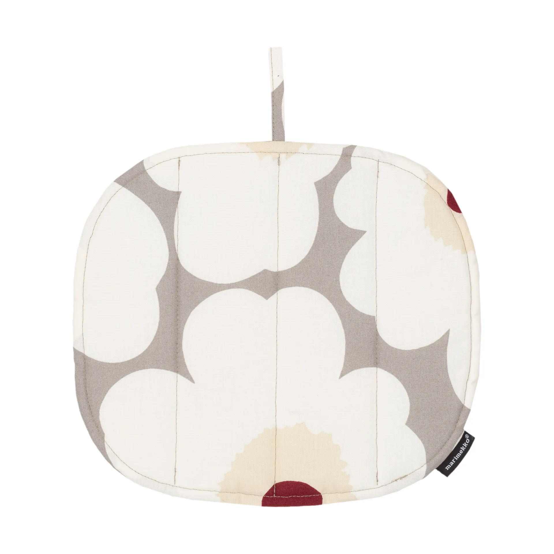 Pieni Unikko grytelapp 22x25 cm, L. grey-white-d. red-yellow Marimekko