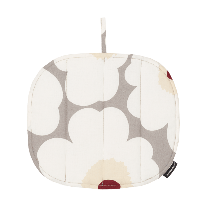 Pieni Unikko grytelapp 22x25 cm, L. grey-white-d. red-yellow Marimekko
