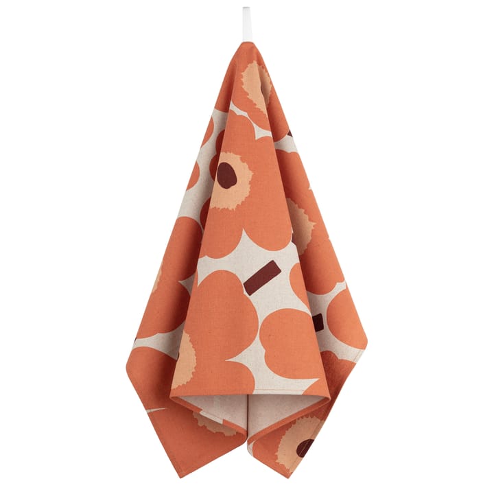 Pieni Unikko kjøkkenhåndkle bomull-lin 47x70 cm, Beige-oransje-brun Marimekko