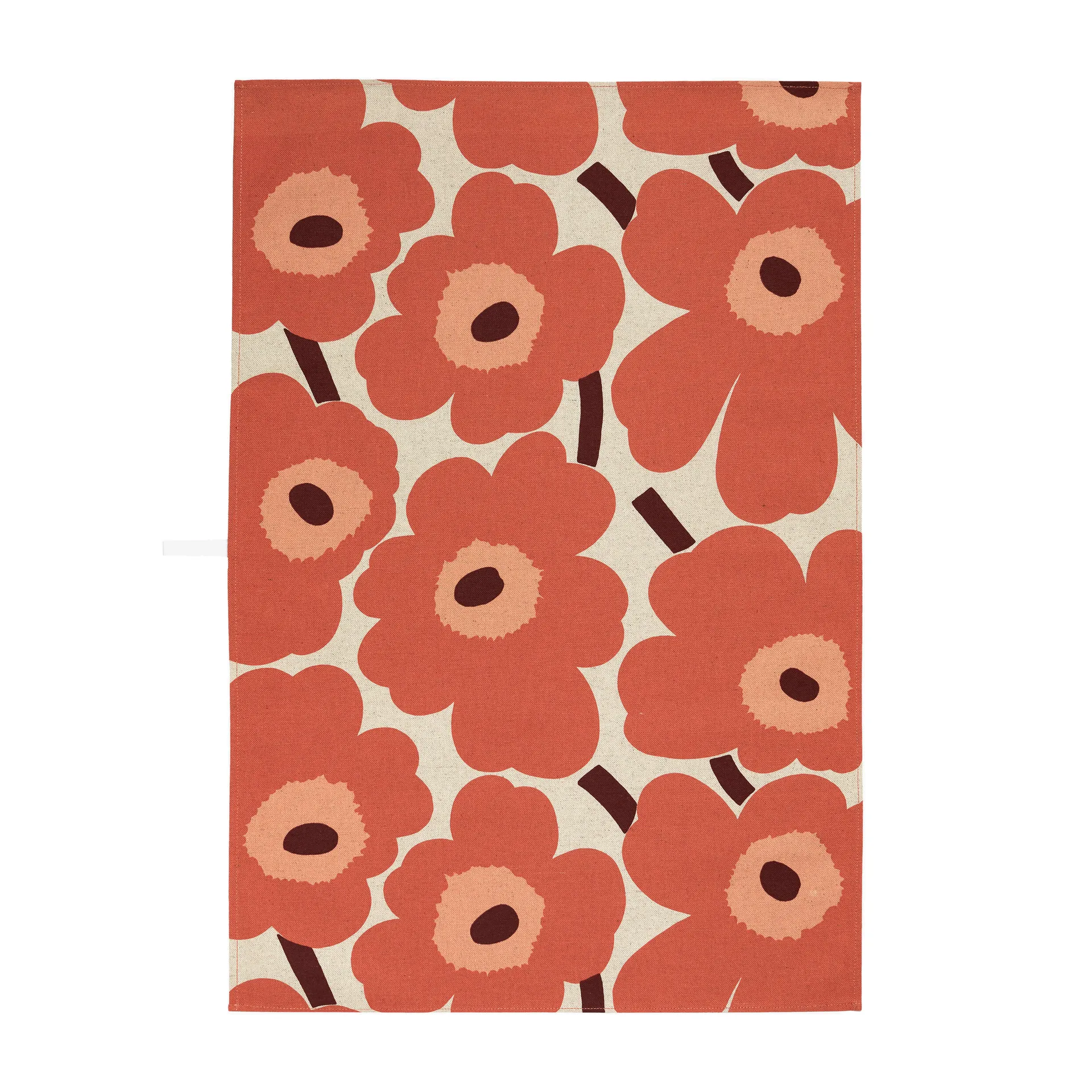Pieni Unikko kjøkkenhåndkle bomull-lin 47x70 cm, Beige-oransje-brun Marimekko