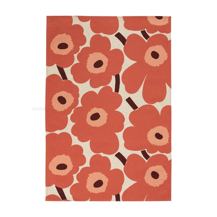 Pieni Unikko kjøkkenhåndkle bomull-lin 47x70 cm, Beige-oransje-brun Marimekko