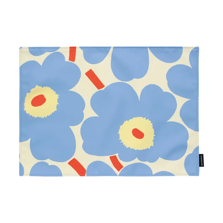 Pieni Unikko spisebrikke - Off white-light blue-melon-orange red, 31x42 cm - Marimekko