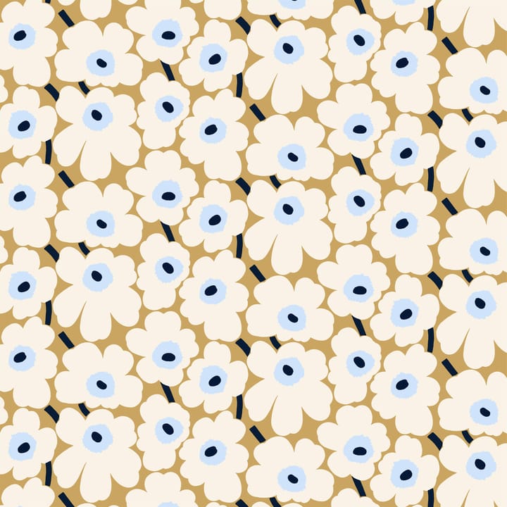 Pieni Unikko stoff bomull - beige-offwhite-blå - Marimekko