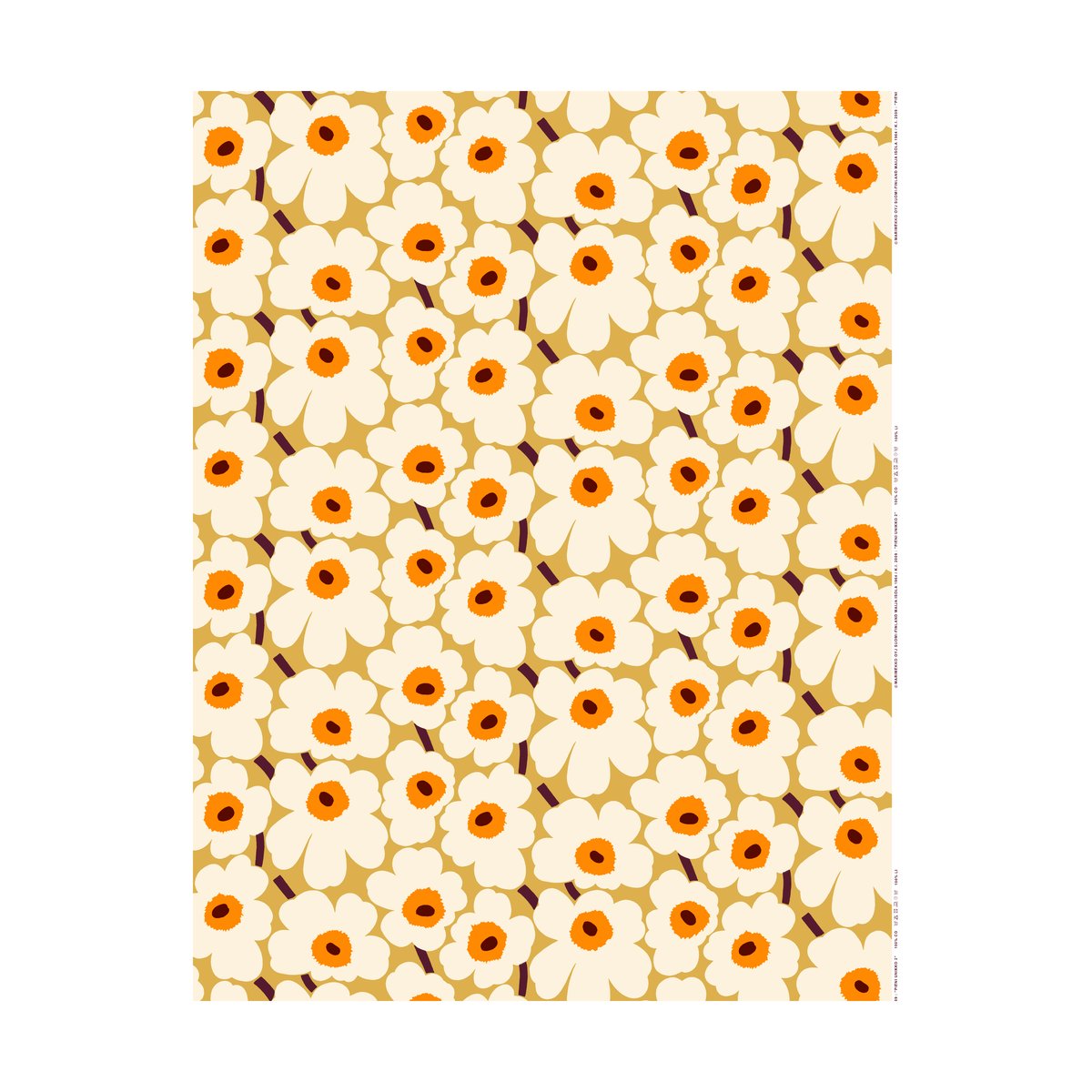 Marimekko Pieni Unikko stoff bomull Beige
