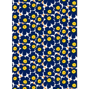 Pieni Unikko stoff bomull - hvit-blå-gul - Marimekko