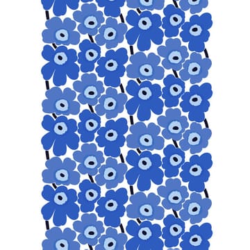 Pieni Unikko stoff bomull - hvit-blå - Marimekko