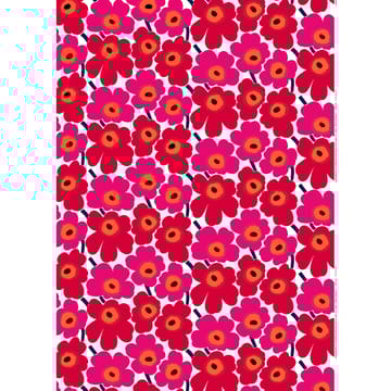 Pieni Unikko stoff bomull - rød-hvit - Marimekko