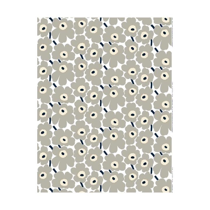 Pieni Unikko stoff bomull, White-grey-sand-dark-blue Marimekko