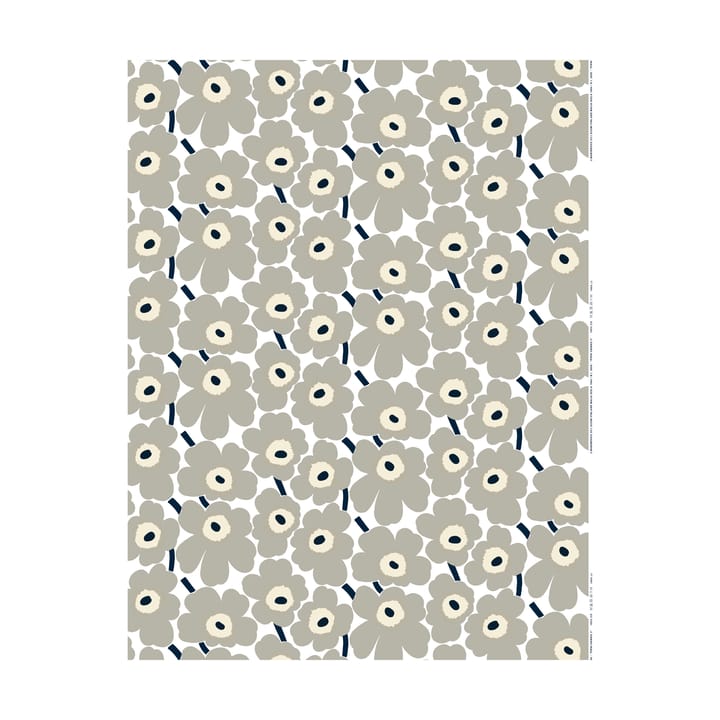 Pieni Unikko stoff bomull - White-grey-sand-dark-blue - Marimekko