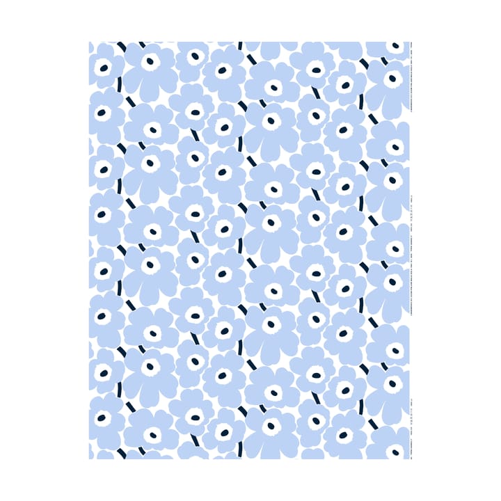 Pieni Unikko stoff bomull - White-light blue- dark blue - Marimekko