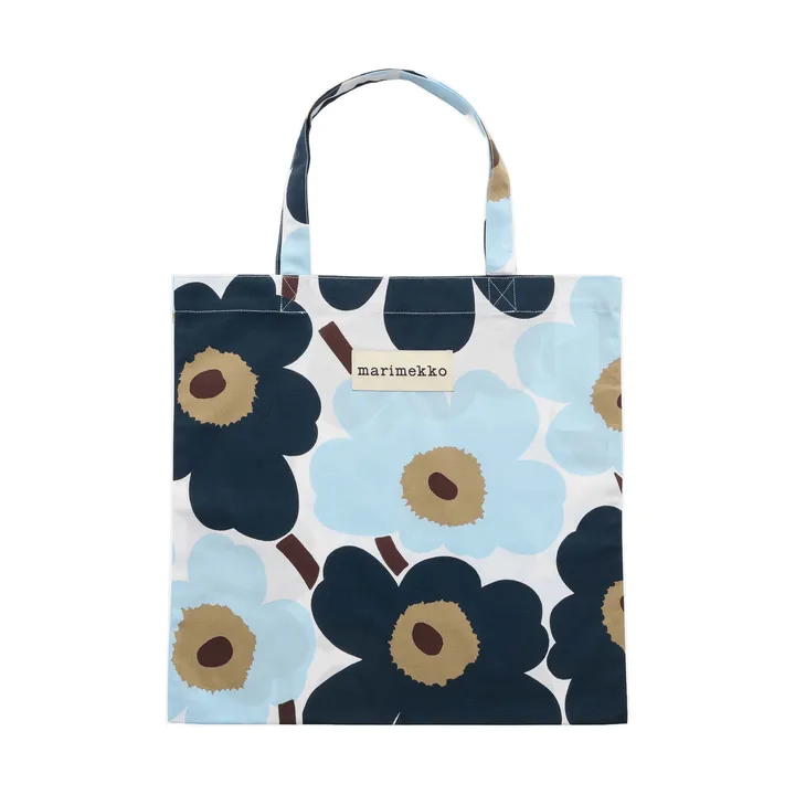 Pieni Unikko veske 44x43 cm - White-blueberry-cold blue-dark brown - Marimekko