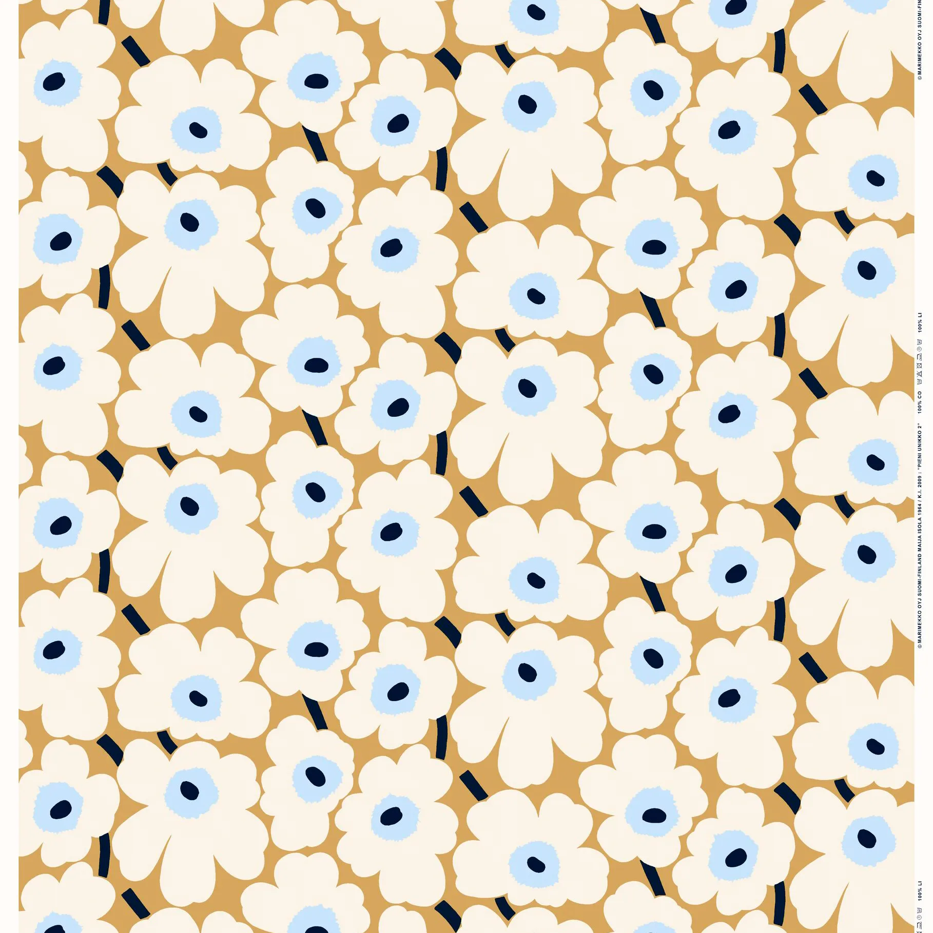 Pieni Unikko voksduk, Beige-offwhite-blå Marimekko